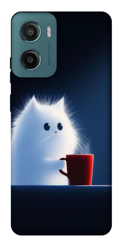 Чохол на Motorola Moto G06 Чохол кіт з кавою фото 1 з 1