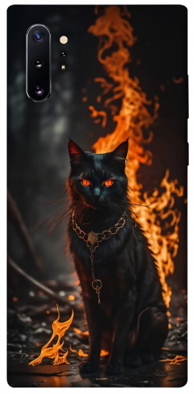 Чехол на Samsung Galaxy Note 10 Plus Огненный кот фото 1 из 1