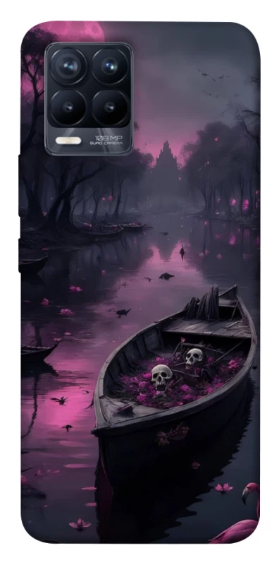 Чехол на Realme 8 Boat and flamingo фото 1 из 1