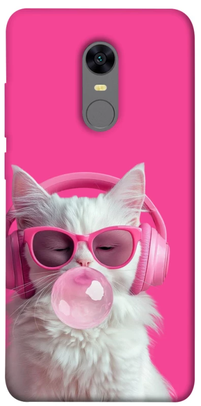 Чехол на Xiaomi Redmi 5 Plus / Redmi Note 5 (Single Camera) Pink kitty фото 1 из 1