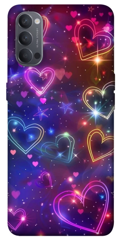 Чохол на Oppo Reno 4 Drawn hearts фото 1 з 1