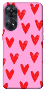 Чехол на Oppo Reno 8T 4G Red hearts 2 фото 1 из 1
