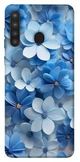 Чехол на Samsung Galaxy A21 Синие цветы фото 1 из 1