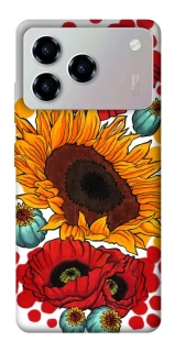 Чохол на ZTE Blade A76 Соняшники та маки фото 1 з 1