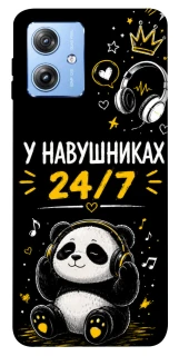 Чехол на Motorola Moto G84 У навушниках 24/7 фото 1 из 1