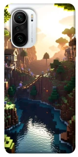 Чехол на Xiaomi Redmi K40 / K40 Pro / K40 Pro+ / Poco F3 Minecraft sunset фото 1 из 1
