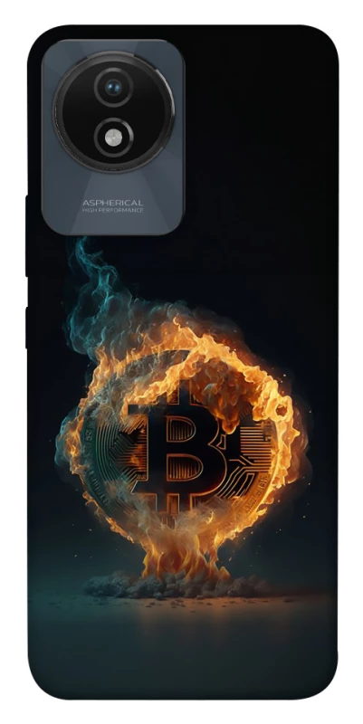 Чехол на Vivo Y02 Fire Bitcoin фото 1 из 1