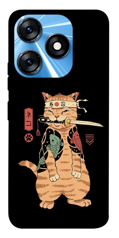 Чехол на TECNO Spark 10 Кот-самурай фото 1 из 1