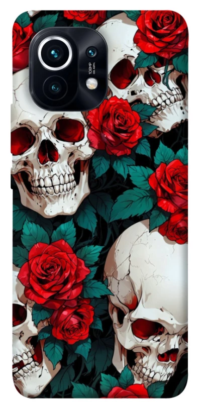 Чохол на Xiaomi Mi 11 skull and rose фото 1 з 1