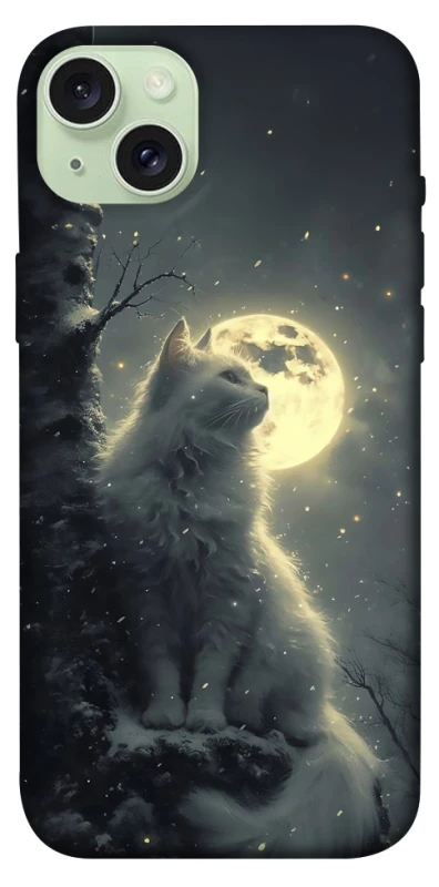 Чохол на Apple iPhone 15 Plus (6.7") Кіт під місяцем фото 1 з 1