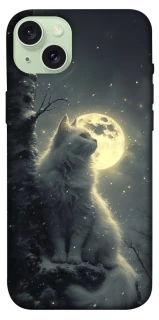 Чохол на Apple iPhone 15 Plus (6.7") Кіт під місяцем фото 1 з 1
