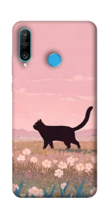 Чехол на Huawei P30 lite cat on a field фото 1 из 1