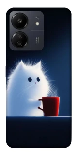 Чохол на Xiaomi Poco C65 Чохол кіт з кавою фото 1 з 1