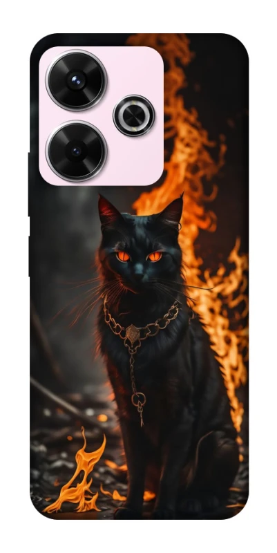 Чохол на Xiaomi Poco M6 4G Вогняний кіт фото 1 з 1