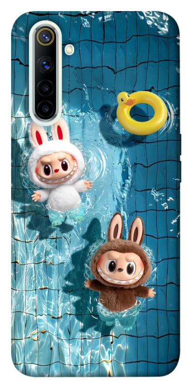 Чохол на Realme 6 Labubu in the pool фото 1 з 1