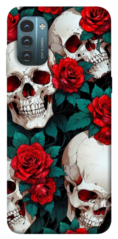 Чехол на Nokia G21 skull and rose фото 1 из 1