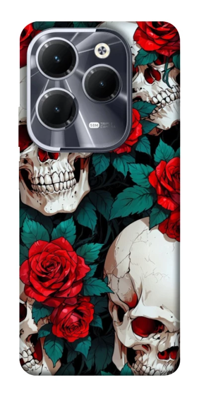 Чехол на Infinix Hot 40 skull and rose фото 1 из 1