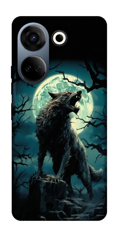 Чохол на TECNO Camon 20 Pro (CK7n) Вовк під місяцем фото 1 з 1