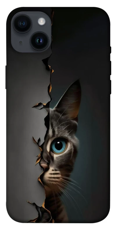 Чехол на Apple iPhone 14 Plus (6.7") Кот-подглядыватель v2 фото 1 из 1