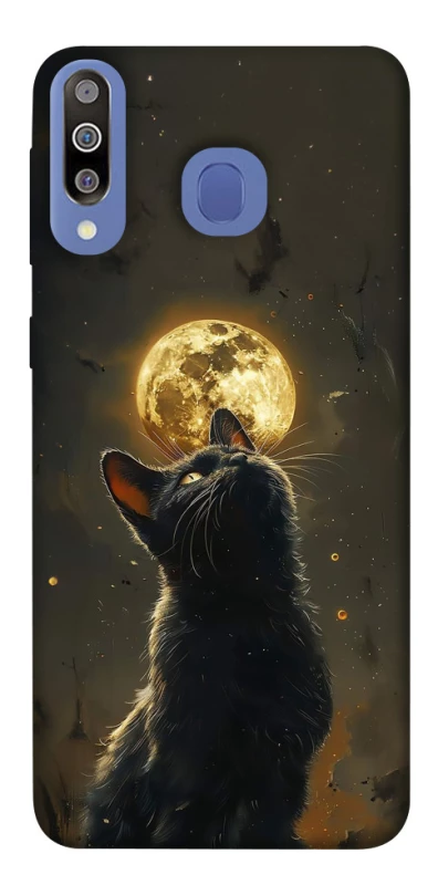 Чохол на Samsung Galaxy M30 Кіт під місяцем v2 фото 1 з 1