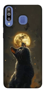 Чохол на Samsung Galaxy M30 Кіт під місяцем v2 фото 1 з 1