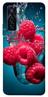 Чехол на TECNO Camon 17 Pro Малинка в воде фото 1 из 1