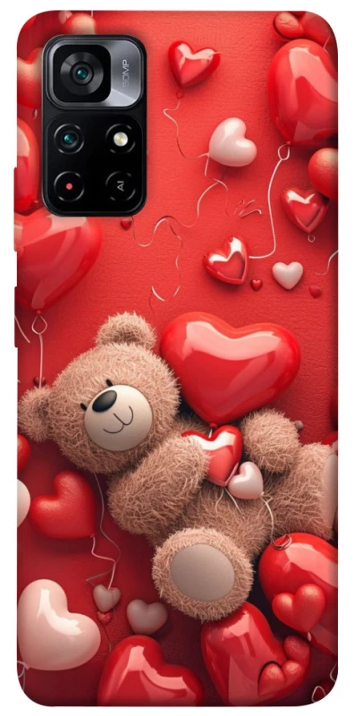 Чохол на Xiaomi Poco M4 Pro 5G bear in hearts фото 1 з 1
