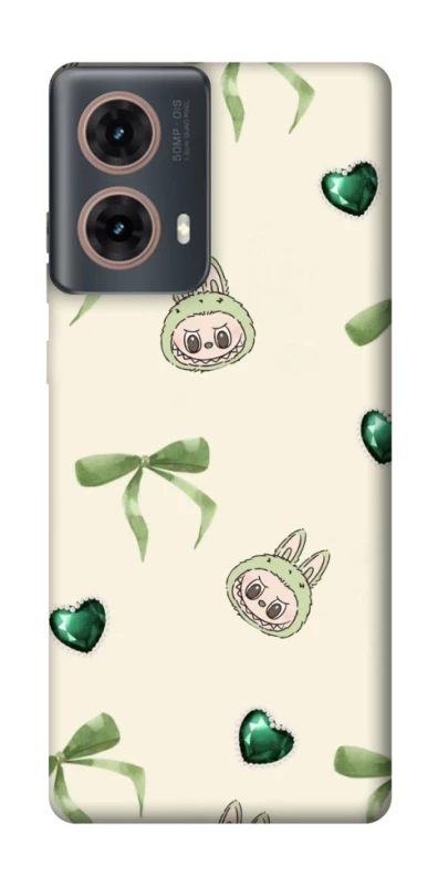 Чохол на Motorola Moto G85 Labubu Green Heart фото 1 з 1