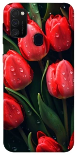 Чохол на Samsung Galaxy M21 Червоні тюльпани фото 1 Чохол на Samsung Galaxy M21 Червоні тюльпани фото 1 з 1