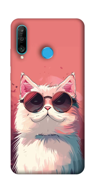 Чехол на Huawei P30 lite Сat with glasses фото 1 из 1