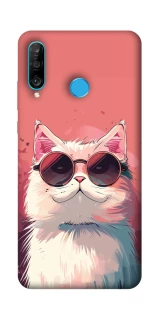 Чехол на Huawei P30 lite Сat with glasses фото 1 из 1