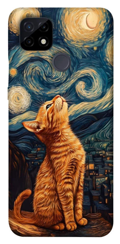 Чохол на Realme C21 van gogh cat фото 1 з 1