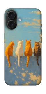 Чехол на Apple iPhone 16 cats on wall фото 1 Чехол на Apple iPhone 16 cats on wall фото 1 из 1