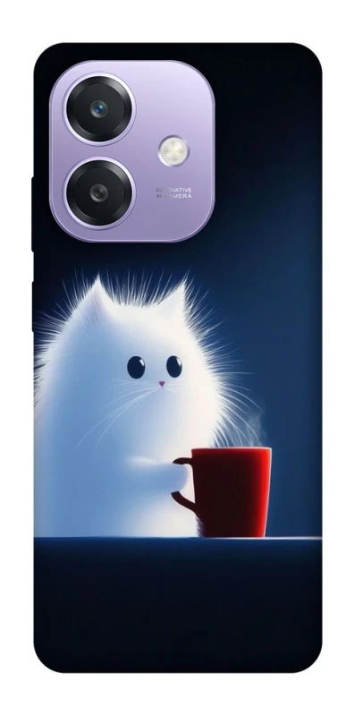 Чехол на Oppo A3X Чехол кот с кофе фото 1 из 1