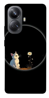 Чехол на Realme 10 Pro+ Cat and flower фото 1 из 1