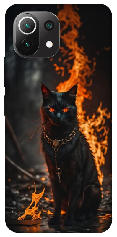 Чехол на Xiaomi Mi 11 Lite Огненный кот фото 1 из 1