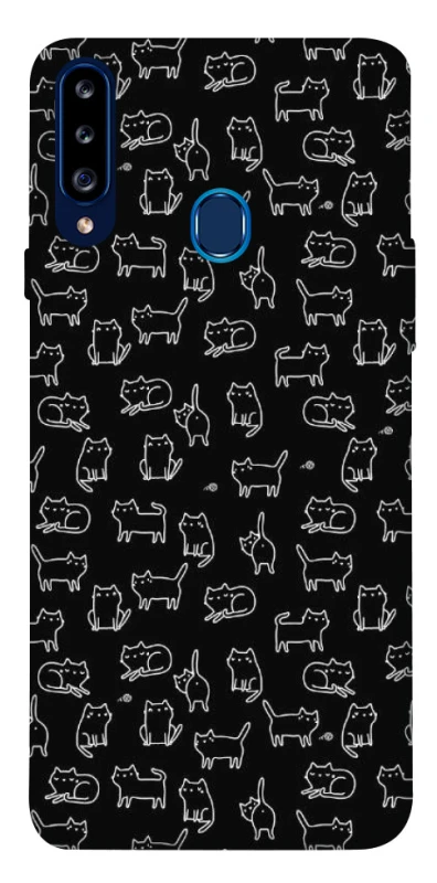 Чохол на Samsung Galaxy A20s Black Cats фото 1 Чохол на Samsung Galaxy A20s Black Cats фото 1 з 1