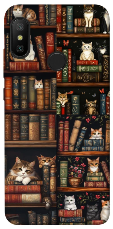 Чохол на Xiaomi Mi A2 Lite / Xiaomi Redmi 6 Pro Cats & Books фото 1 з 1