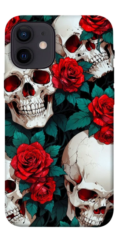 Чохол на Apple iPhone 12 mini (5.4") skull and rose фото 1 з 1
