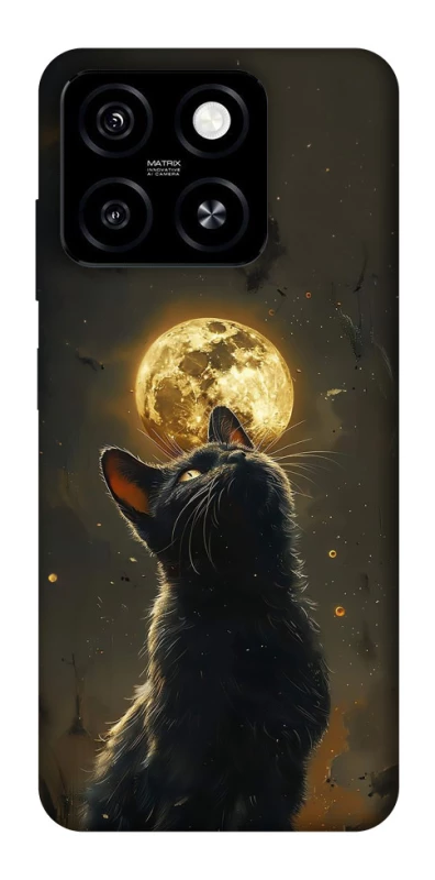 Чехол на ZTE Blade A55 4G Кот под луной v2 фото 1 из 1