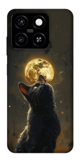Чехол на ZTE Blade A55 4G Кот под луной v2 фото 1 из 1