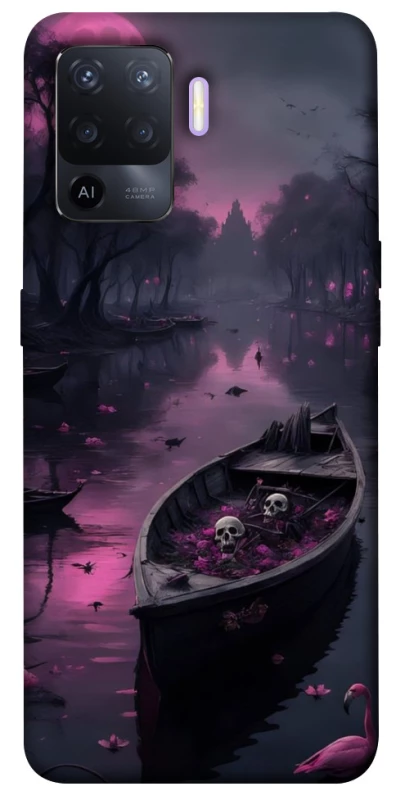 Чохол на Oppo A94 Boat and flamingo фото 1 з 1
