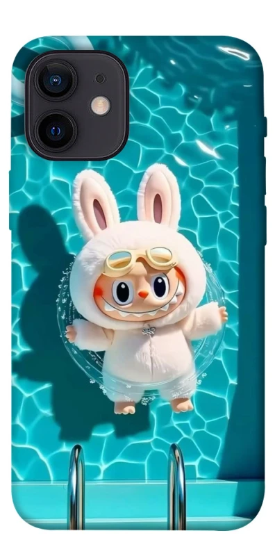 Чохол на Apple iPhone 12 mini (5.4") Labubu in the pool ver.2 фото 1 з 1