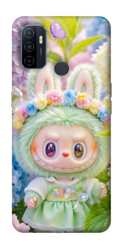 Чохол на Oppo A53 / A32 / A33 Labubu & Flowers ver.2 фото 1 з 1