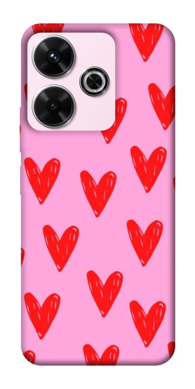 Чохол на Xiaomi Poco M6 4G Red hearts 2 фото 1 з 1