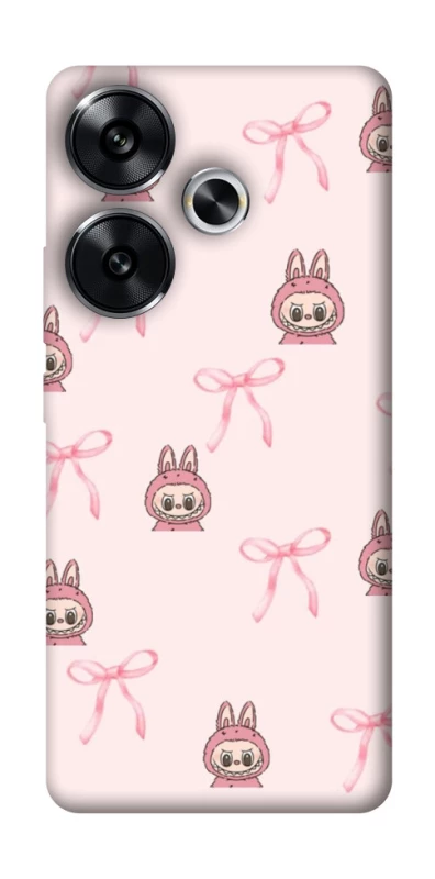 Чохол на Xiaomi Poco F6 Pink bows and Labubus фото 1 з 1