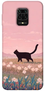 Чехол на Xiaomi Redmi Note 9s / Note 9 Pro / Note 9 Pro Max cat on a field фото 1 из 1