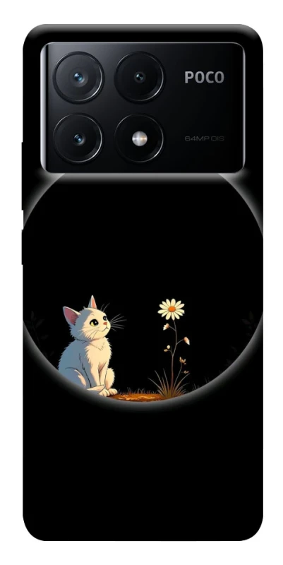 Чехол на Xiaomi Poco X6 Cat and flower фото 1 из 1