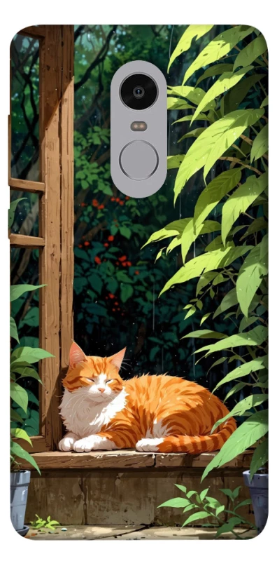 Чехол на Xiaomi Redmi Note 4X / Note 4 (Snapdragon) red cat фото 1 из 1