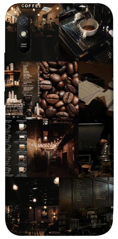 Чехол на Xiaomi Redmi 9A Coffee collage ver.1 фото 1 из 1